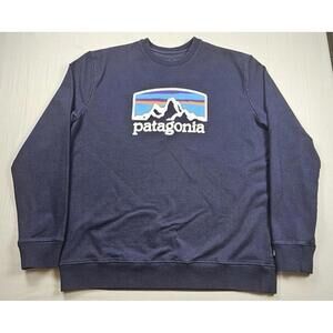 Patagonia Uprisal Crew Mens Large Navy Blue Sweatshirt Pullover Regular Fit